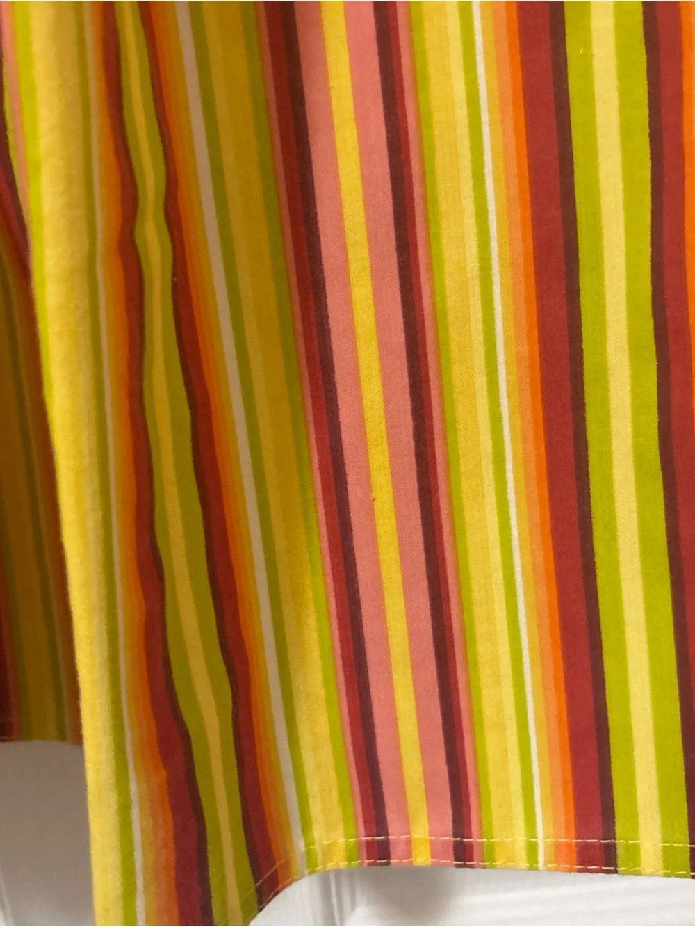 Vibrant Striped Curtain Panels in Yellow, Orange & Pink - handmade new